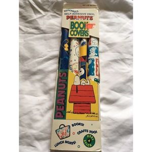 New Peanuts Removable Self-Adhesive Vinyl Book Covers Snoopy Charlie Brown Lucy